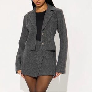 Fashion Nova Charcoal Blazer Jacket